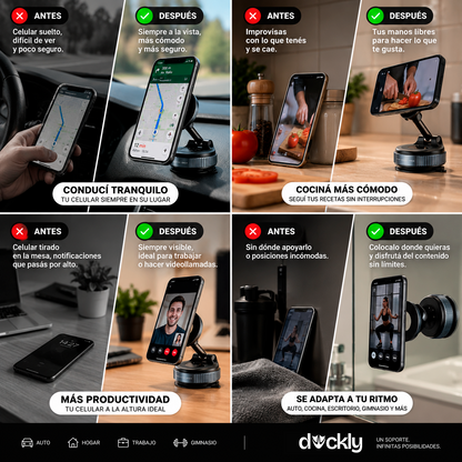 Tu celular siempre a la vista en segundos con el Soporte Magnético Duckly